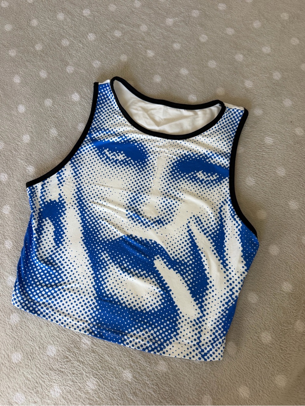 SHEIN Blue and White Graphic Men's Swim Rash Guard Tank